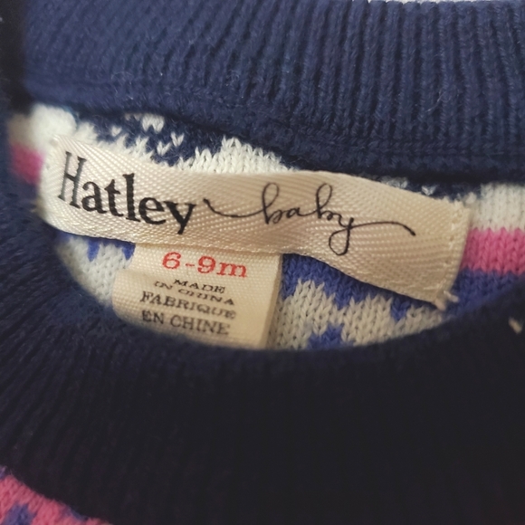 Hatley - Bunny Rabbit Fair Isle Knit Baby sweater dress - Size 6-9 month - Picture 4 of 6
